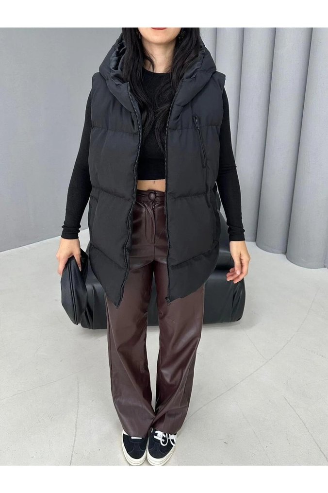 Kadın Kapüşonlu Şişme Yelek - Görsel 3