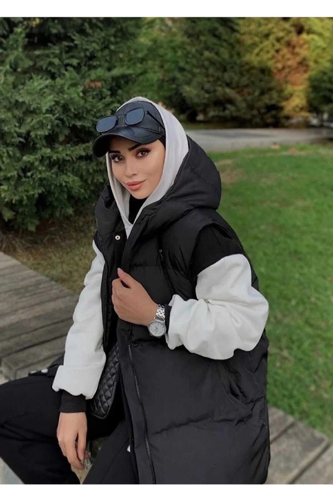 Kadın Kapüşonlu Şişme Yelek Boyfriend - Görsel 3