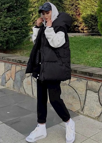 Kadın Kapüşonlu Şişme Yelek Boyfriend - Görsel 2