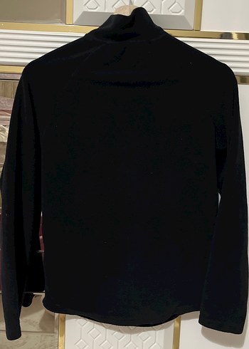 Kadın Siyah Fermuarlı Yüksek Yaka Sweatshirt - Görsel 2