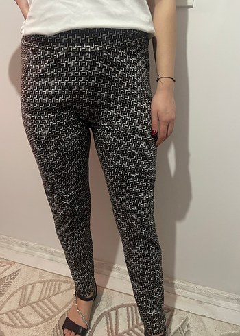 Gri Desenli Kadın Kumaş Pantolon - Görsel 2