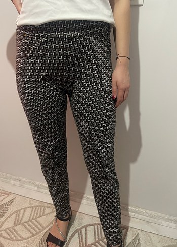 Gri Desenli Kadın Kumaş Pantolon - Görsel 3