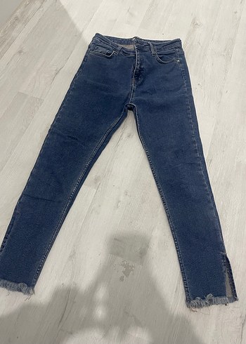 Kadın Mavi Denim Midi Kot Pantolon - Görsel 2