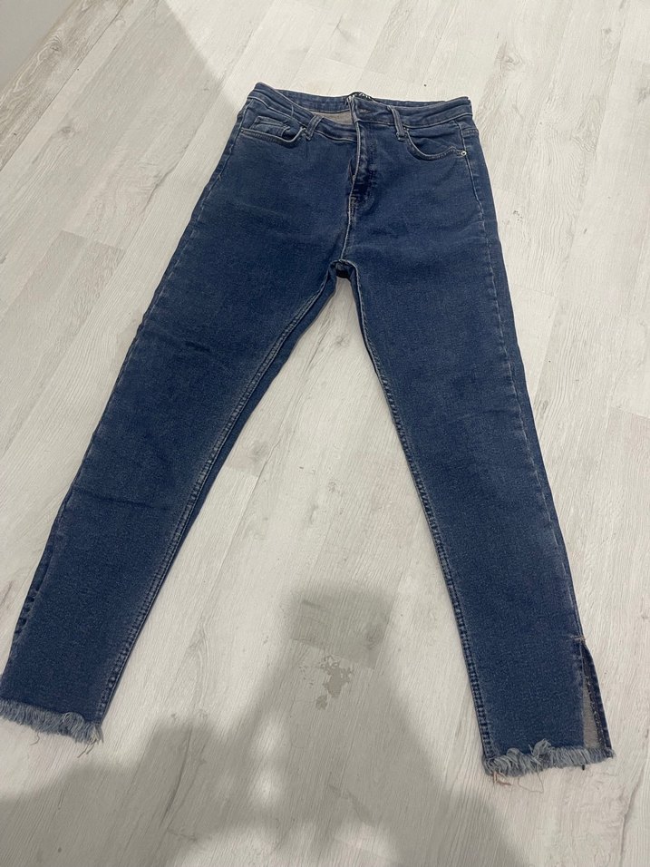 Kadın Mavi Denim Midi Kot Pantolon - Görsel 2
