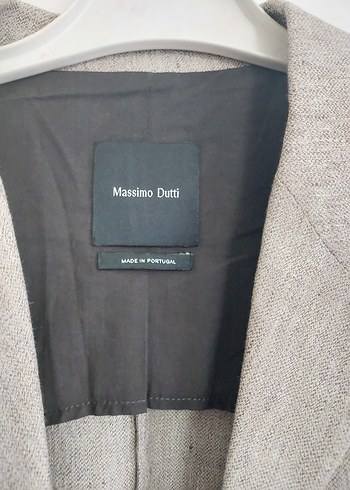 Massimo Dutti Bej Keten Kadın Blazer Ceket - Görsel 3