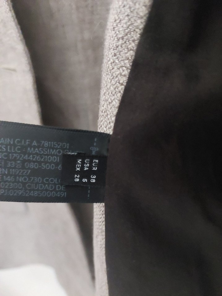 Massimo Dutti Bej Keten Kadın Blazer Ceket - Görsel 4
