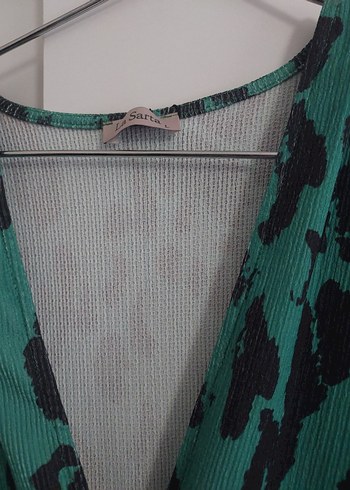 La Sarta ibera Kadın Yeşil V Yakalı Uzun Kollu Tulum - Görsel 2