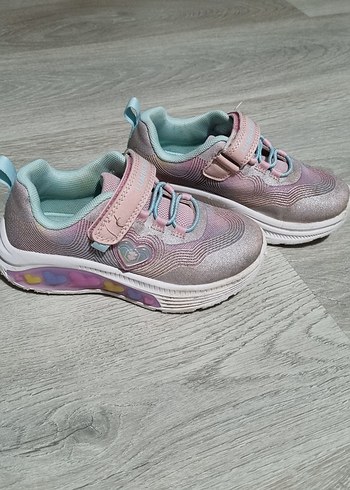 Kız Çocuk Pudra Bağcıksız Işıklı Spor Ayakkabı - Görsel 2