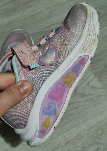 Kız Çocuk Pudra Bağcıksız Işıklı Spor Ayakkabı - Görsel 5