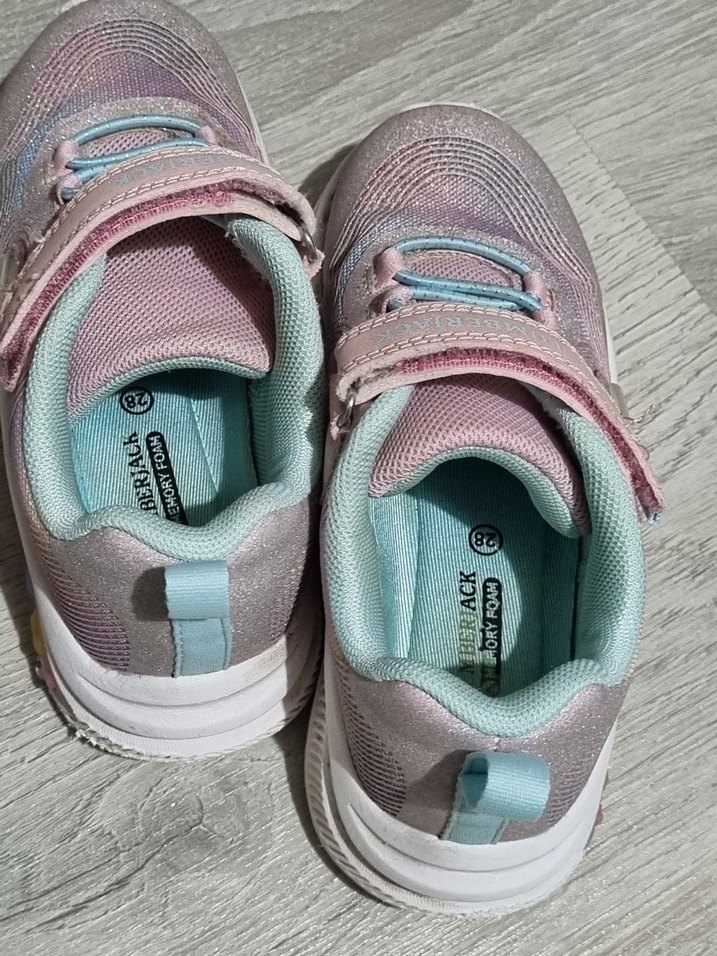 Kız Çocuk Pudra Bağcıksız Işıklı Spor Ayakkabı - Görsel 3