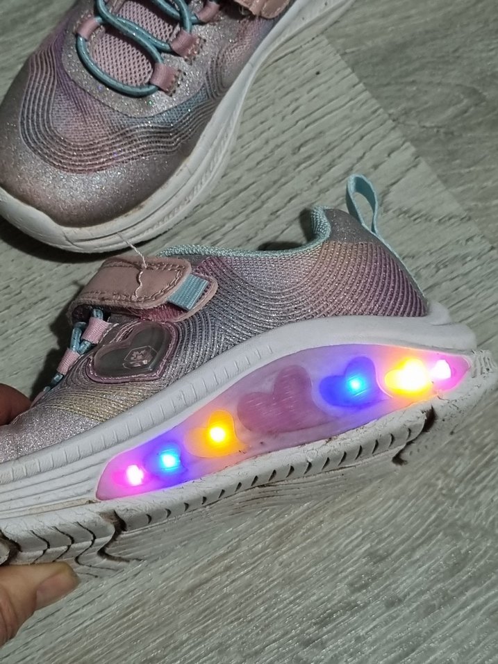 Kız Çocuk Pudra Bağcıksız Işıklı Spor Ayakkabı - Görsel 4