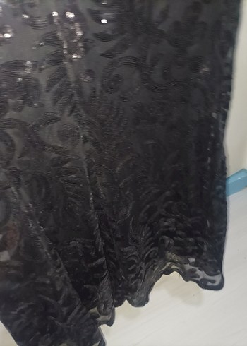 Payetli Siyah Uzun Abiye Elbise - Görsel 7