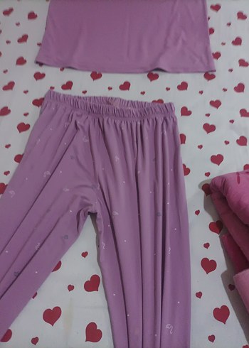 Mor Rahat Askılı Kadın Pijama Takımı L beden - Görsel 2