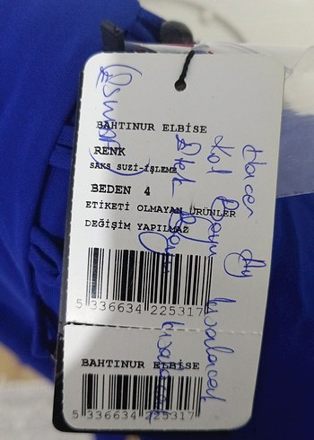 Drapeli Nakışlı Mavi Uzun Kollu Elbise - Görsel 4