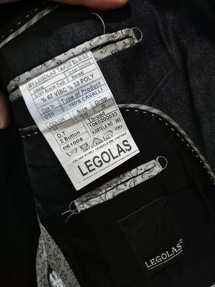 Siyah parlak kumaşlı takım 50beden - Görsel 5