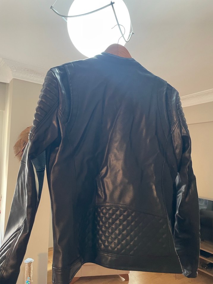 Siyah Deri Ceket Erkek - Görsel 3