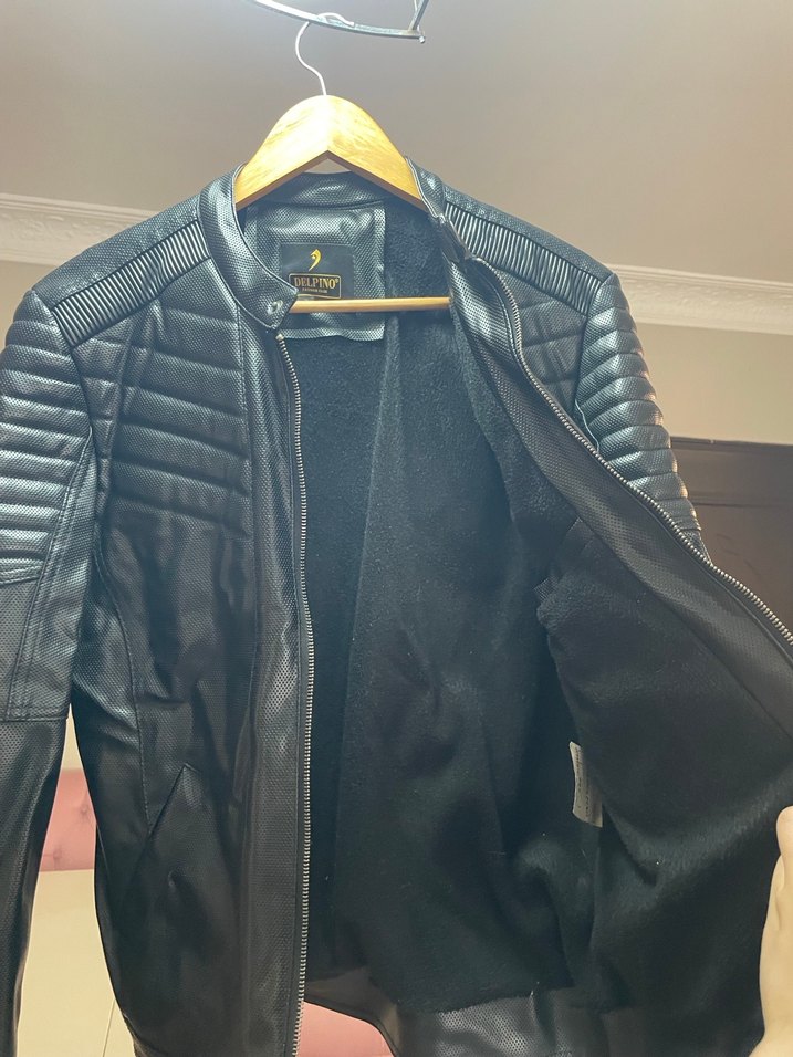 Siyah Deri Ceket Erkek - Görsel 2