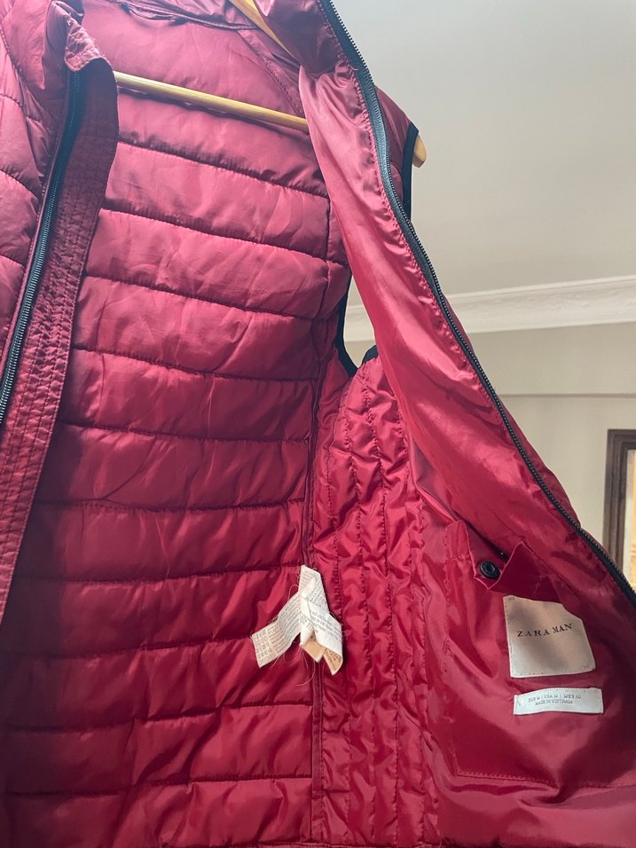 Bordo Fermuarlı Zara Yelek - Görsel 2