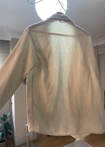 Düğmeli Beyaz Keten Gömlek - Görsel 2