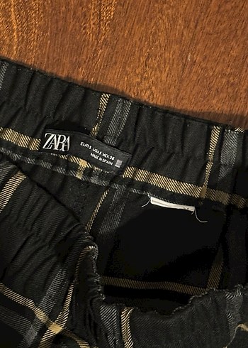 Zara geniş kesim midi desenli kumaş pantolon - Görsel 3