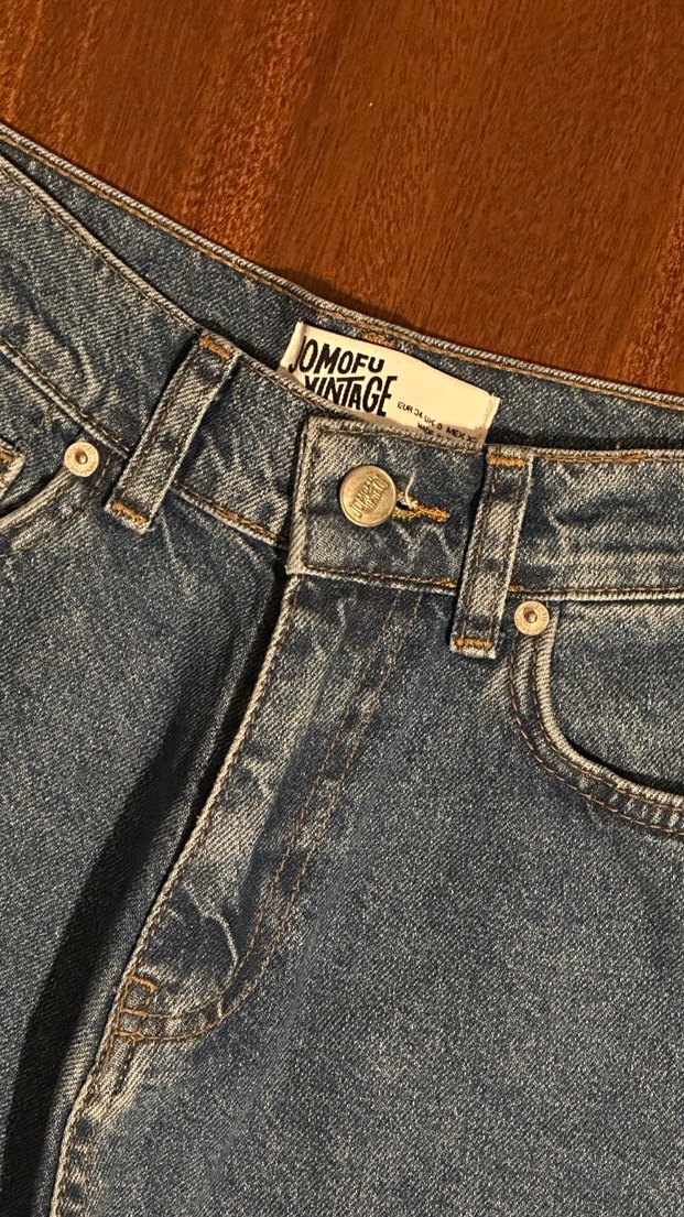 Vintage yüksek bel geniş paça jean - Görsel 2