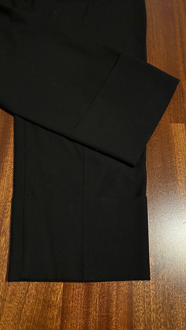 Zara geniş kesim midi siyah kumaş pantolon - Görsel 2