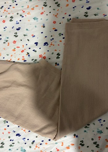 Bej Pilili Kadın Kumaş Pantolon - Görsel 4