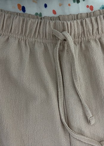 Bej Pilili Kadın Kumaş Pantolon - Görsel 2