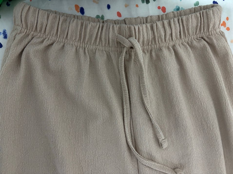 Bej Pilili Kadın Kumaş Pantolon - Görsel 2