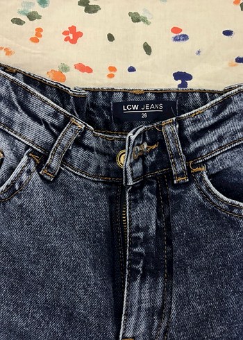 Kadın Mavi Tie-Dye Midi Denim Jean - Görsel 3