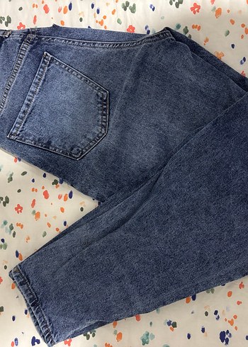 Kadın Mavi Tie-Dye Midi Denim Jean - Görsel 4