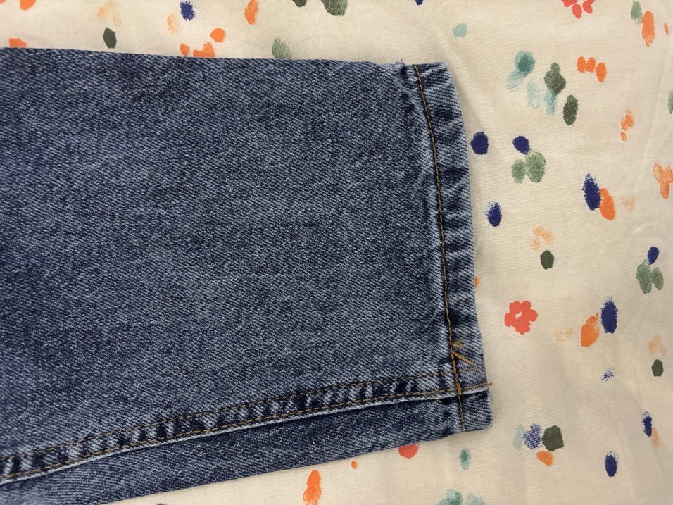 Kadın Mavi Tie-Dye Midi Denim Jean - Görsel 2