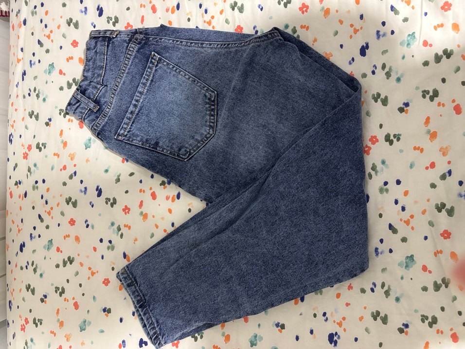 Kadın Mavi Tie-Dye Midi Denim Jean - Görsel 4