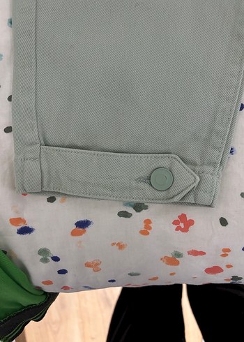 Su Yeşili Kadın Bol Kesim Kot Pantolon - Görsel 2