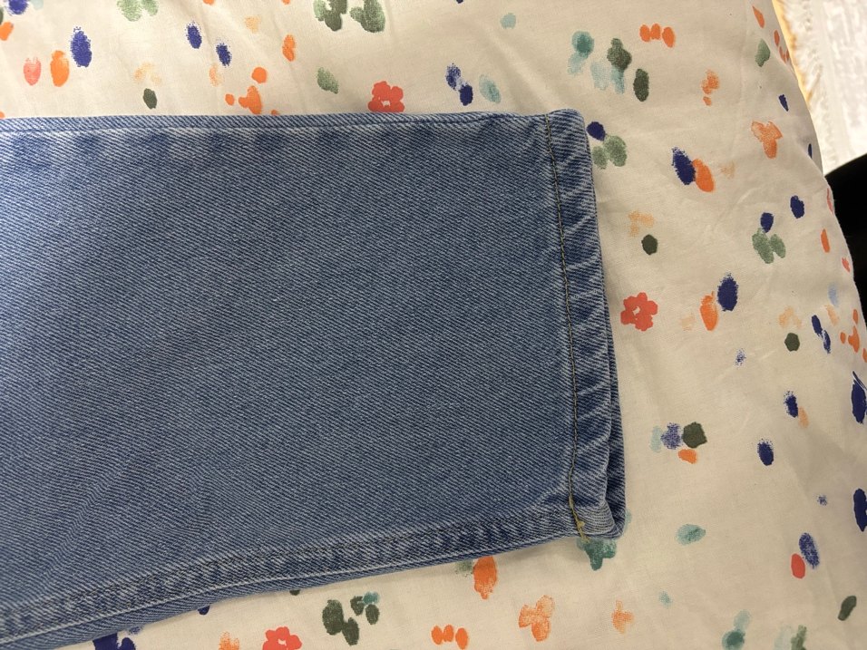 Kadın Mavi Midi Boy Bol Kesim Kot Pantolon - Görsel 2