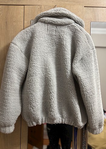 Gri Kadın Peluş Rahat Ceket - Görsel 2