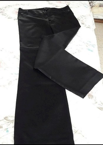 Siyah Kadın saten kumaş pantolon