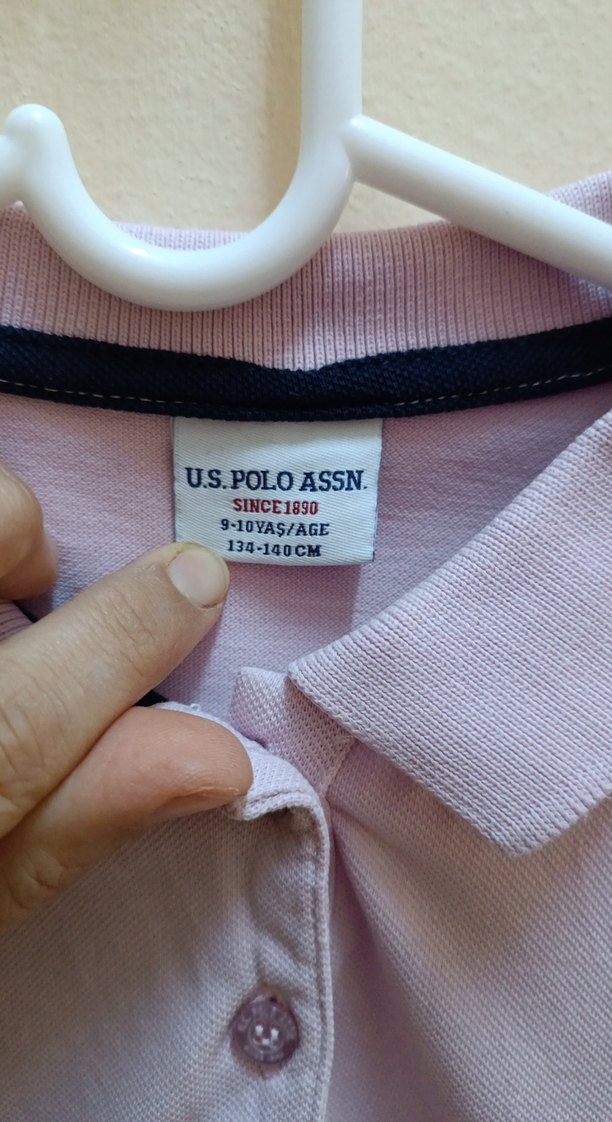 Kız Çocuk Pembe Uzun Kollu Polo Tişört - Görsel 4