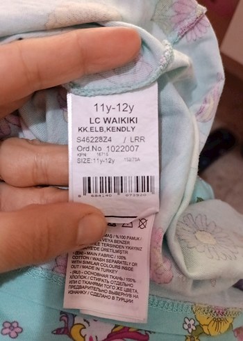 Kız Çocuk Turkuaz Unicorn Desenli Elbise - Görsel 7