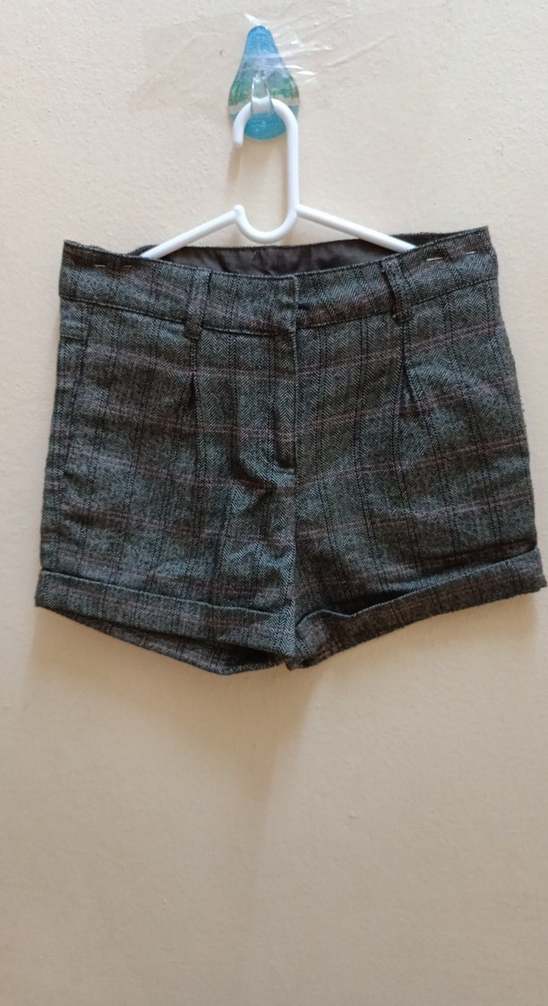 kız çocuk kahve tonları cepli kışlık şort - Görsel 3