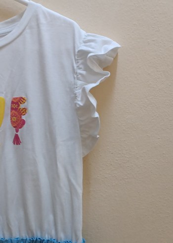 Kız Çocuk Mavi Pamuklu Bohem Elbise - Görsel 6