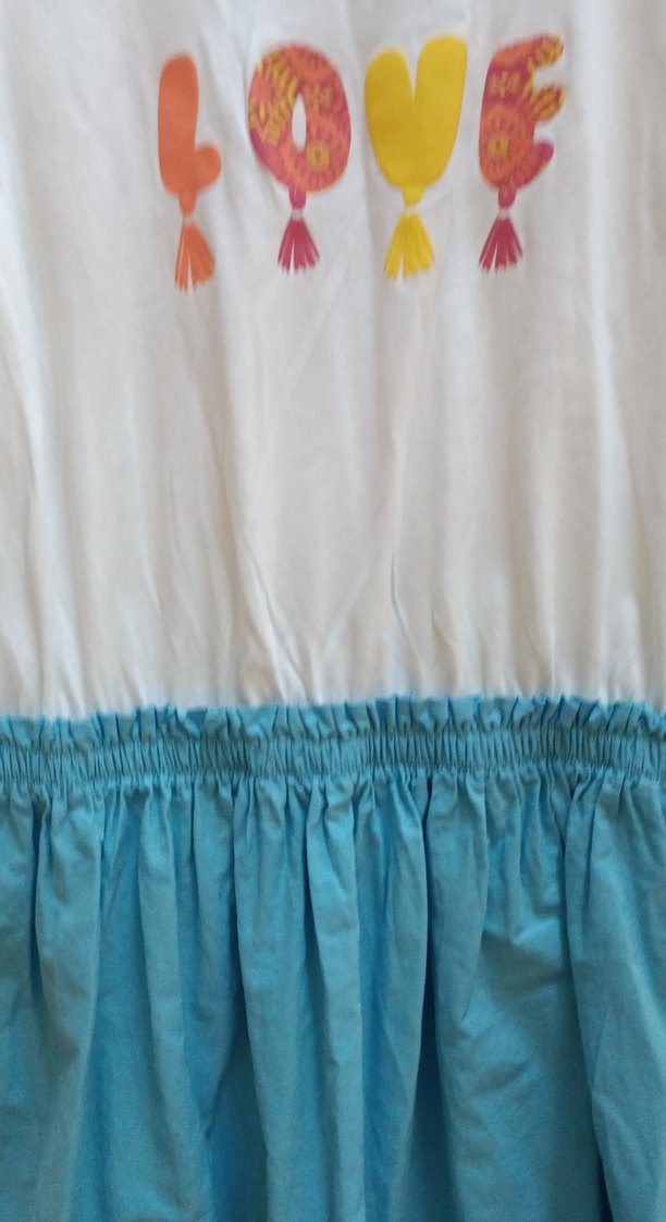 Kız Çocuk Mavi Pamuklu Bohem Elbise - Görsel 4