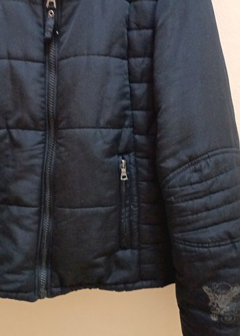 Fermuarlı Siyah Sokak Stili Kadın Mont - Görsel 4