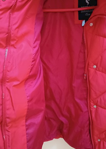 Kırmızı Fermuarlı Kadın Kışlık Mont - Görsel 9