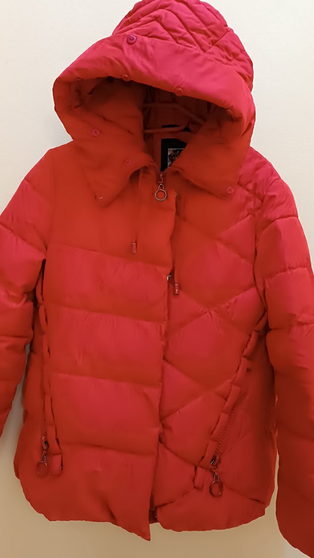 Kırmızı Fermuarlı Kadın Kışlık Mont - Görsel 3