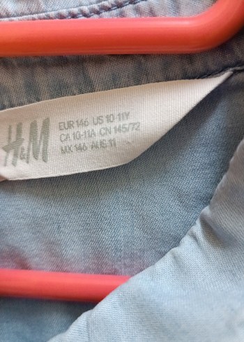 Düğmeli Uzun Kollu  açık mavi Denim kız çocuk Gömlek - Görsel 8