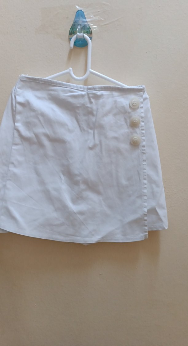 Beyaz renk şort etek - Görsel 2