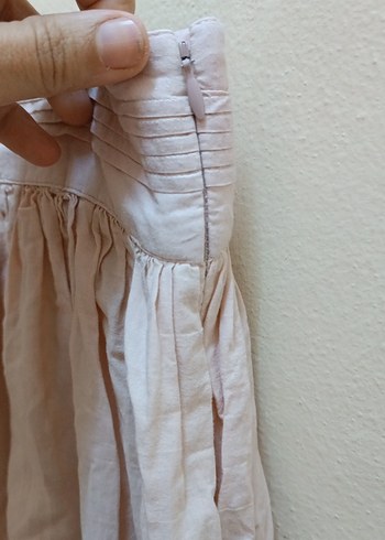 somon renk altı ajurlu etek - Görsel 5