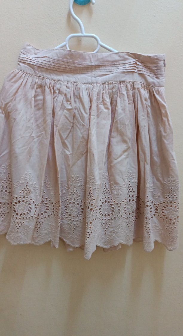 somon renk altı ajurlu etek - Görsel 4