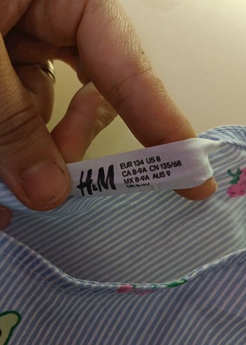 Kız çocuk mavi desenli elbise - Görsel 8